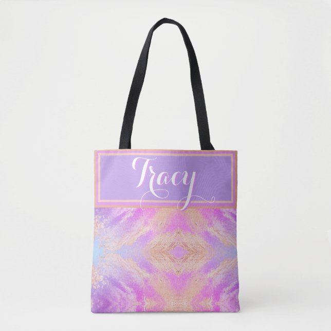 Hübscher rosa Marmor Tasche (Vorderseite)