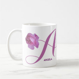 Hübscher Rosa Rosenblütenname Kaffeetasse