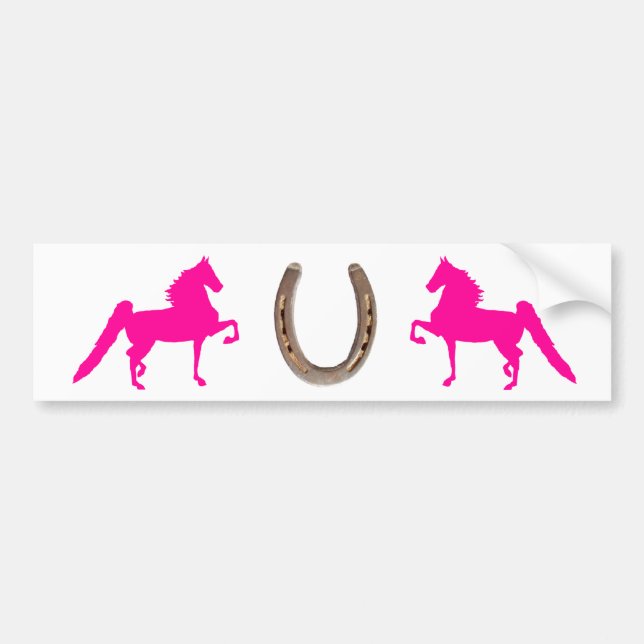 Hübscher rosa Saddlebred PferdeAutoaufkleber Autoaufkleber (Vorne)