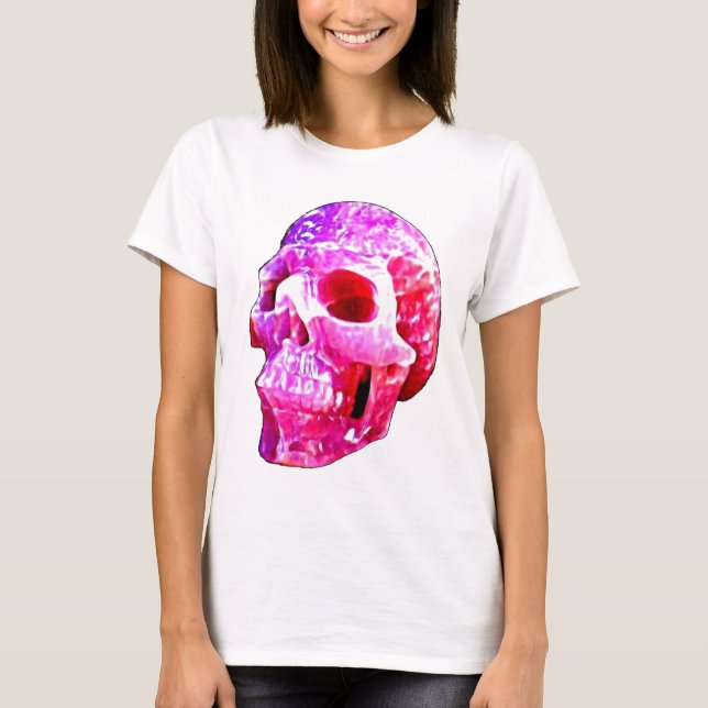 Hübscher rosa Schädel-T - Shirt (Vorderseite)