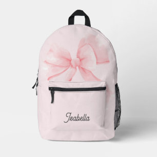 Hübscher rosa Schleifen-Rucksack für Mädchen mit N Bedruckter Rucksack