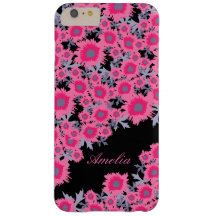 Hübscher, rosa, schwarzer Damast, iPhone-Gehäuse