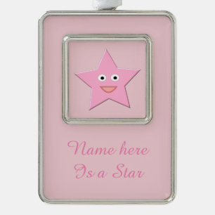 Hübscher rosa-sterner Dekor Rahmen-Ornament Silber