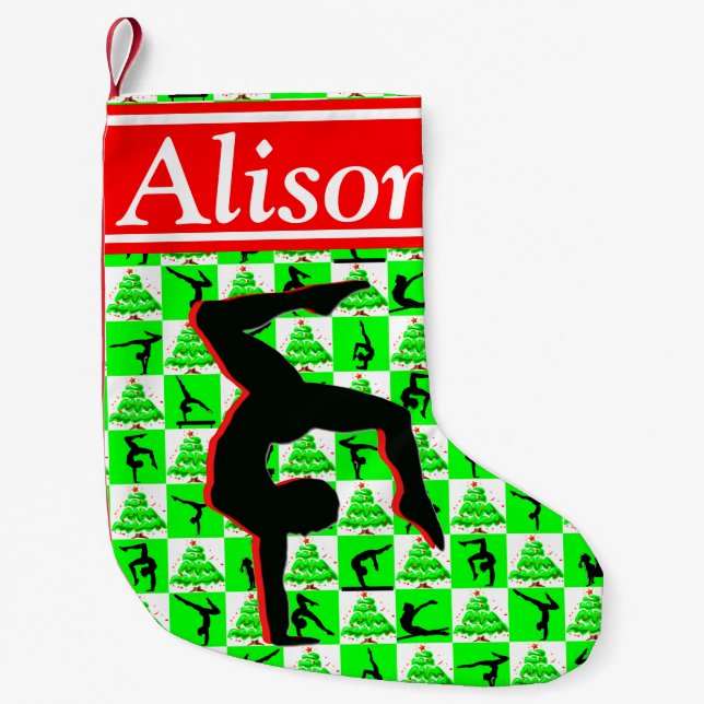 HÜBSCHER ROT UND GRÜNE GYMNASTIK CHRISTMAS STRUMPF KLEINER WEIHNACHTSSTRUMPF (Vorderseite)