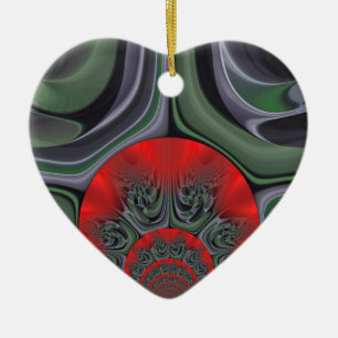 Hübscher roter Aurora-Kunstprint Keramik Ornament