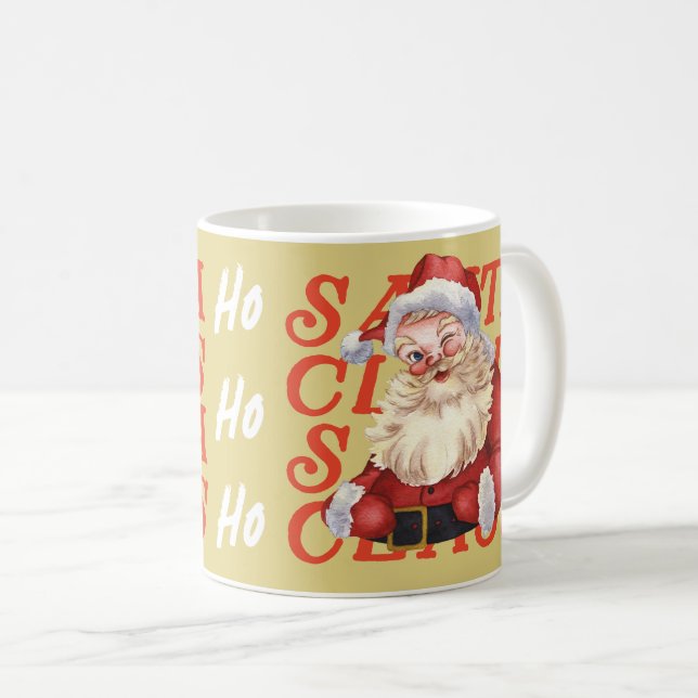 Hübscher Santa Claus Cooler Text Rot Traditionell Kaffeetasse (VorderseiteRechts)