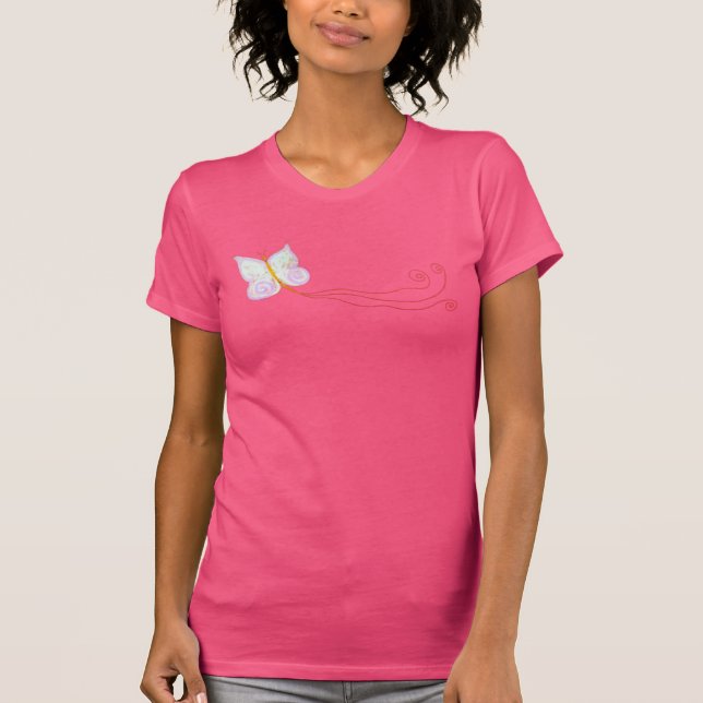 Hübscher Schmetterling Abstrakte Kunst zu tragen T-Shirt (Vorderseite)