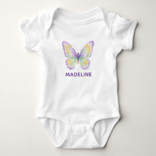 Hübscher Schmetterling personalisierter Name Baby Strampler