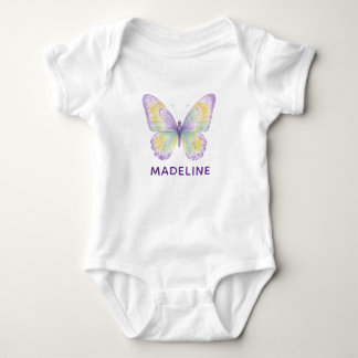 Hübscher Schmetterling personalisierter Name Baby Strampler