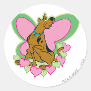 Hübscher Schmetterling Scooby-Doo Runder Aufkleber