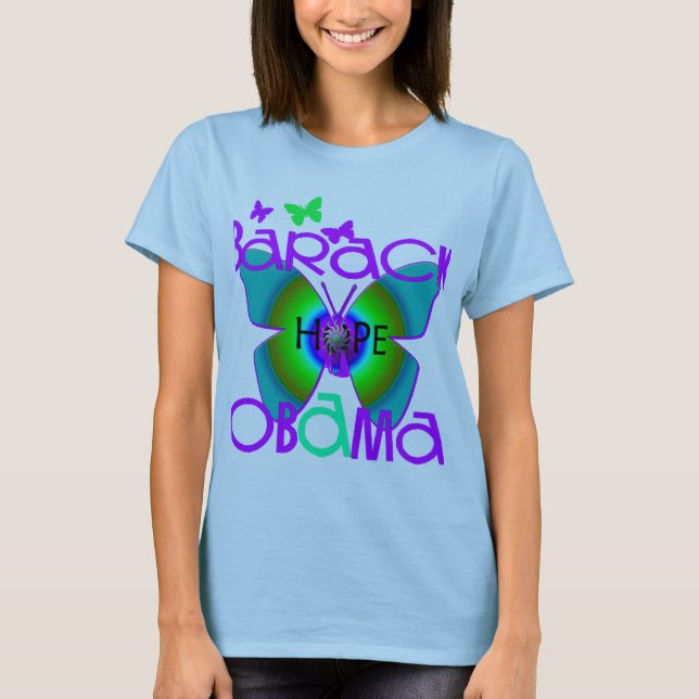Hübscher Schmetterlings-Stützbarack obama T - T-Shirt (Vorderseite)