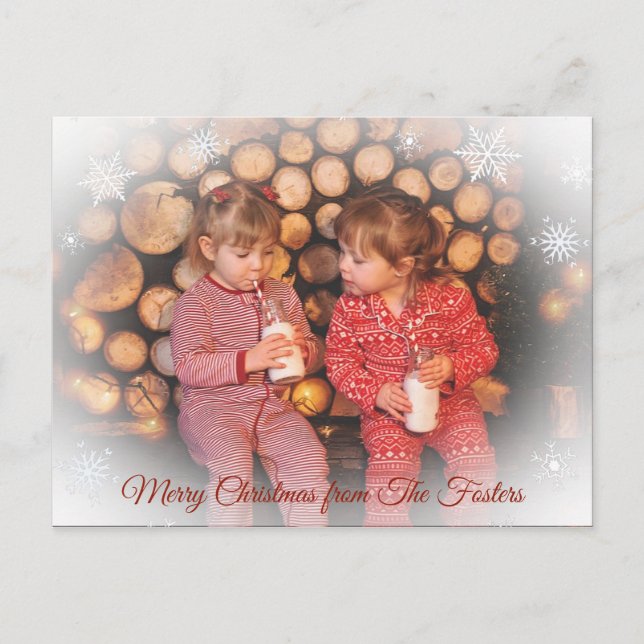 Hübscher Schneeflocken Foto Weihnachten Postkarte (Vorderseite)