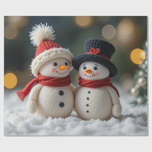 hübscher Schneemann zusammen Geschenkpapier