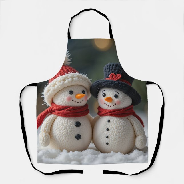 hübscher Schneemann zusammen Schürze (Vorderseite)