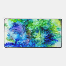 Hübscher Schreibtischblotter. Helle Alkoholtinten