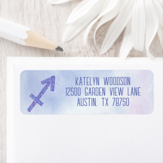 Hübscher Schütze Lila Rücksendeadresse signieren (Insitu)