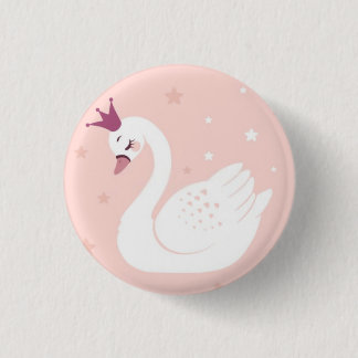 Hübscher Schwan für Mädchen-Tochter-Kinder-Geschen Button