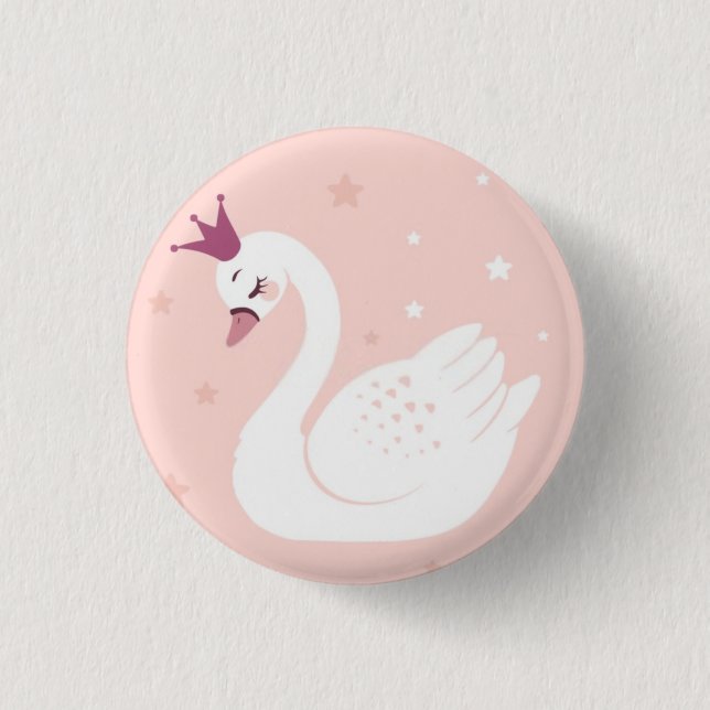 Hübscher Schwan für Mädchen-Tochter-Kinder-Geschen Button (Vorderseite)