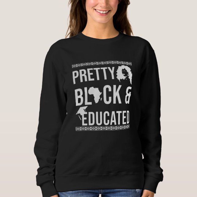 Hübscher Schwarz-Weiß-Monat mit erzieherischer Sch Sweatshirt (Vorderseite)