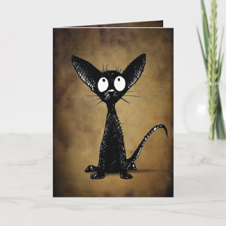 Hübscher, schwarzer Zwergkatze Karte