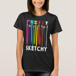 Hübscher Sketch Kunst, Dichtung und Musik T-Shirt