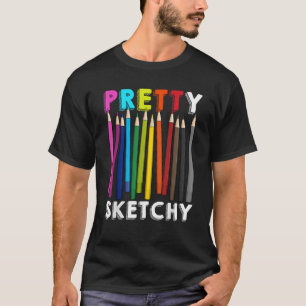 Hübscher Sketch Kunst, Dichtung und Musik T-Shirt