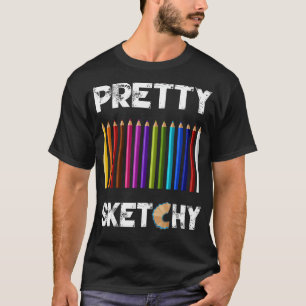 Hübscher Sketch Kunst, Dichtung und Musik T-Shirt