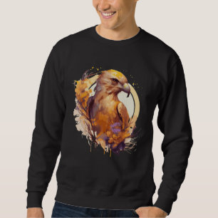 Hübscher Sonnenblumen-Habicht-Wasserfarben-Vogel-R Sweatshirt
