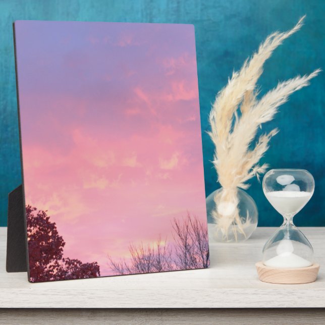 Hübscher Sonnenuntergang im Park EASEL Fotoplatte (Seite)