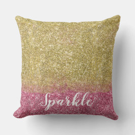 Hübscher Sparkor Gold Pink Imitate Glitzer Kissen