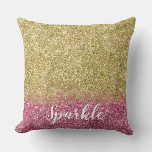 Hübscher Sparkor Gold Pink Imitate Glitzer Kissen
