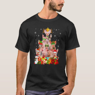 Hübscher Sphynx-Katzen-Weihnachtsbaumschmuck Katze T-Shirt