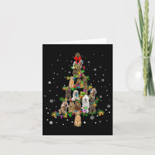Hübscher Standard Pudel Hund Weihnachtsbaum Gesche Karte