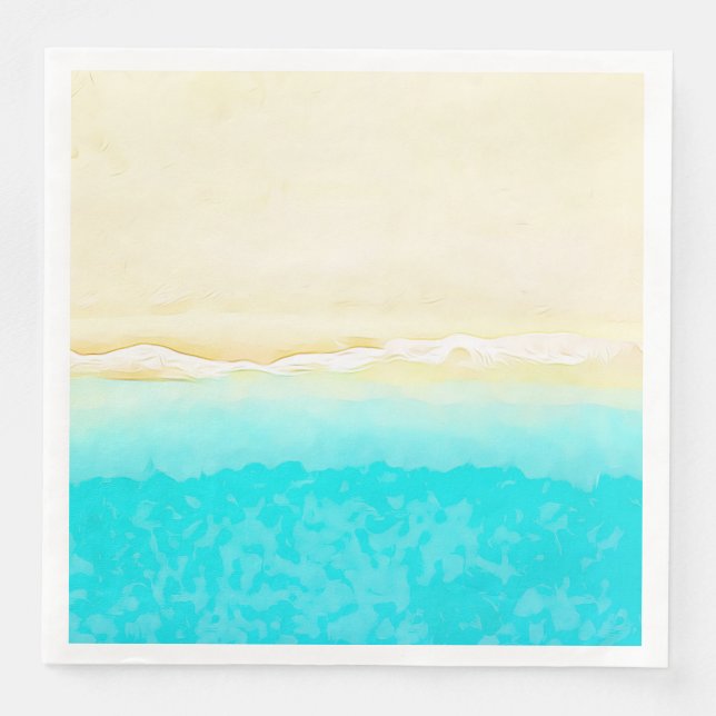 Hübscher Strand am Aquamarinen Wasser Serviette (Vorderseite)