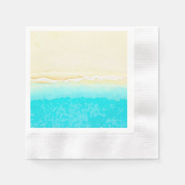 Hübscher Strand am Aquamarinen Wasser Serviette (Vorderseite)