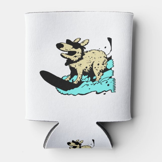 Hübscher Surfhund Dosenkühler (Vorderseite)