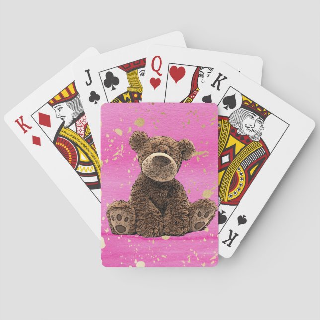 Hübscher Teddybär des Kids Spielkarten (Rückseite)