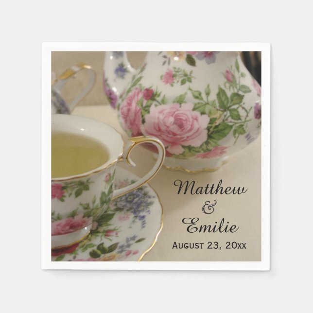 Hübscher Teekessel und Teakup Napkins Serviette (Vorderseite)