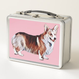 Hübscher Tricolor WaliserCorgi Metall Brotdose