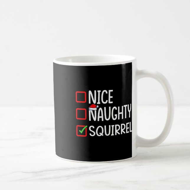 Hübscher unartiger Eichhörnchen-Weihnachtsmannhut  Kaffeetasse (Rechts)