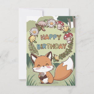 Hübscher verzauberter Fox Geburtstag Karte