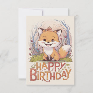 Hübscher verzauberter Fox Geburtstag Karte