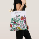 Hübscher Verzierter Blumengarten Personalisierte A Tasche<br><div class="desc">Hübsches verziertes,  kompaktes Blume Design auf sommerlicher Tasche mit optionaler Personalisierung.</div>