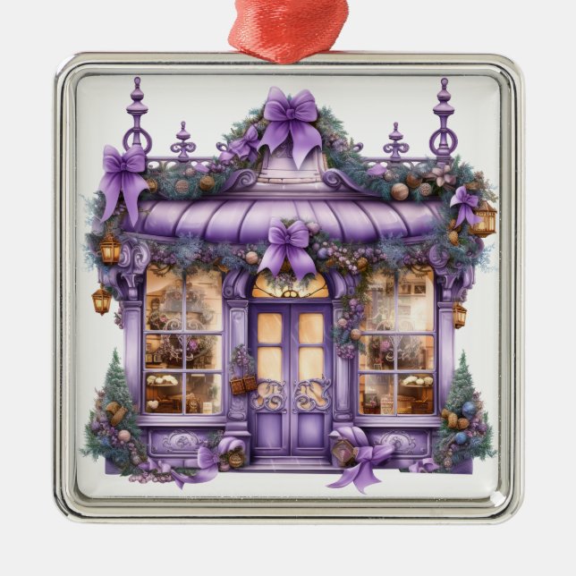 HÜBSCHER VERZIERTER URLAUB CHRISTMAS STOREFRONT ORNAMENT AUS METALL (Vorne)