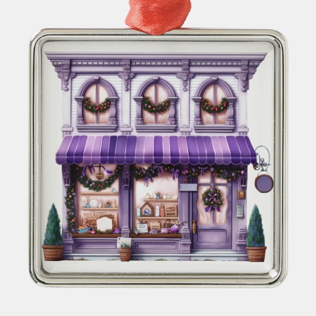 HÜBSCHER VERZIERTER URLAUB CHRISTMAS STOREFRONT ORNAMENT AUS METALL (Vorne)