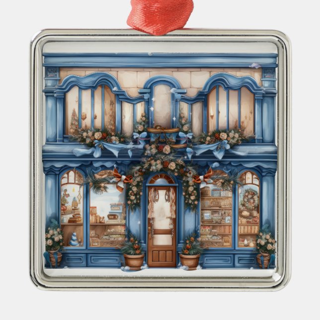 HÜBSCHER VERZIERTER URLAUB CHRISTMAS STOREFRONT ORNAMENT AUS METALL (Vorne)