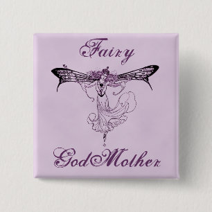 Hübscher Vintage-Feendecal Button