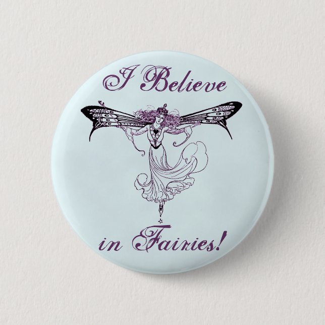 Hübscher Vintage-Feendecal Button (Vorderseite)