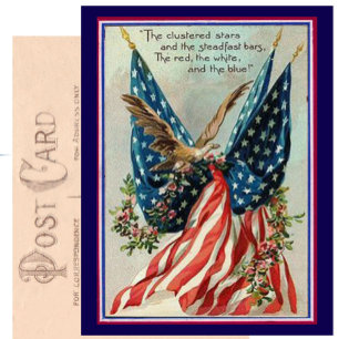 Hübscher Vintager Amerikanische Unabhängigkeitstag Postkarte