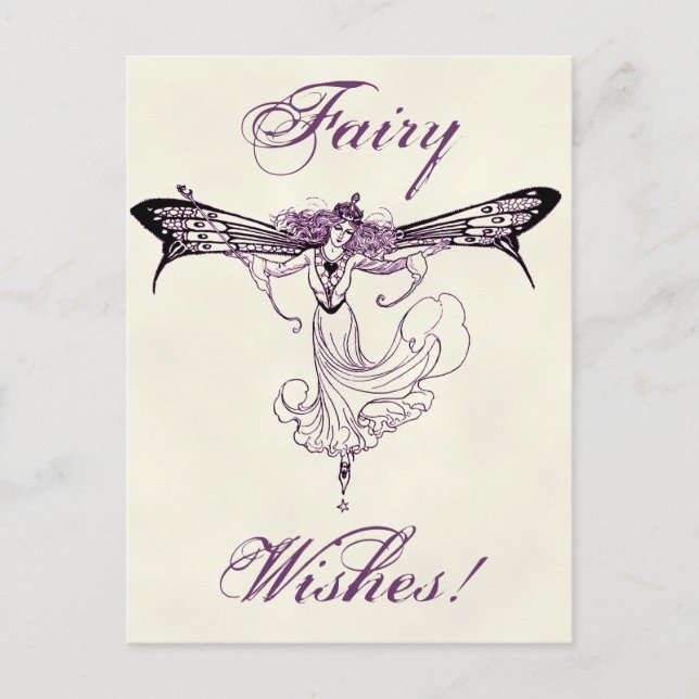 Hübscher Vintager Fairy Decal Postkarte (Vorderseite)